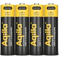 Aqiila Aqiila Akku-Batterie zum Wiederaufladen über USB-C, Mignon AA, 1,5V, 2.000 mAh, 4 Stk. – Produktbild 1 von 1