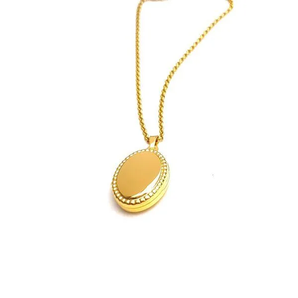 MOANINA MOANINA Kette Medaillon Sara - 925 Silber/18k Gold Vermeil - 3 Längen, Gold, – Produktbild 1 von 5