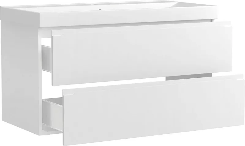 welltime Waschtisch CABO, Waschtisch, matt weiß, griffloses Design, Weiß, – Produktbild 8 von 8