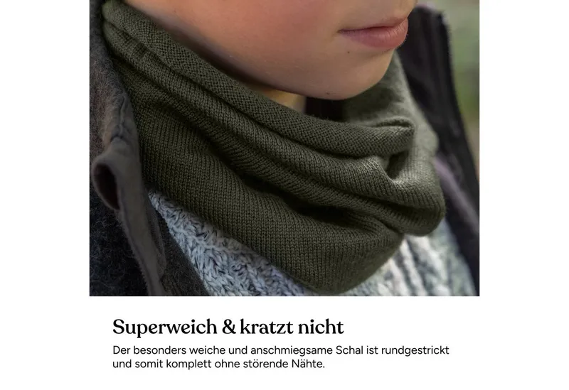 Ehrenkind Strickschal Schlauchschal für Kinder, aus Merino Schurwolle, (Feinstrick), Rosé, – Produktbild 5 von 5