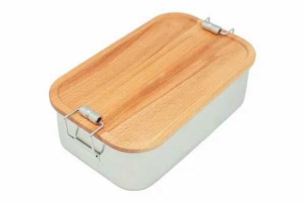 Cameleon Pack Cameleon Pack XL Edelstahl Lunchbox mit Deckel aus heimischem Buchen Holz – Produktbild 2 von 4