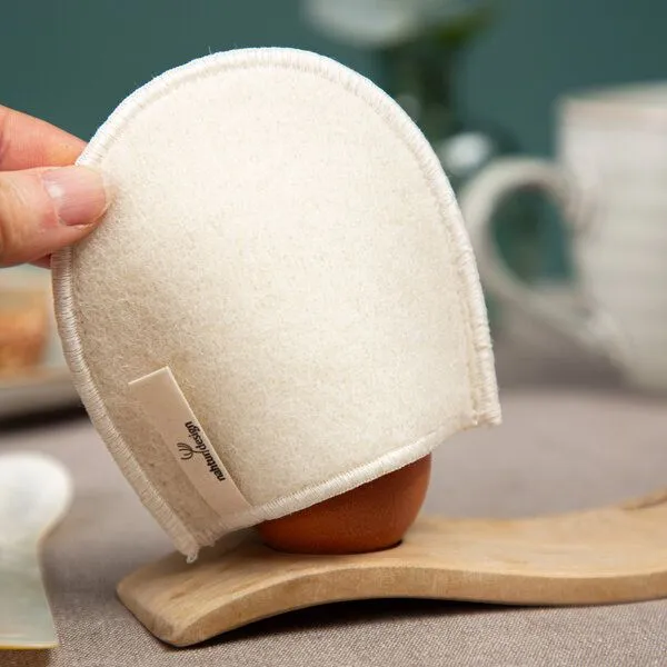 nahtur-design nahtur-design Eierwärmer aus reiner Schurwolle - Flauschloden, Creme, – Produktbild 4 von 4