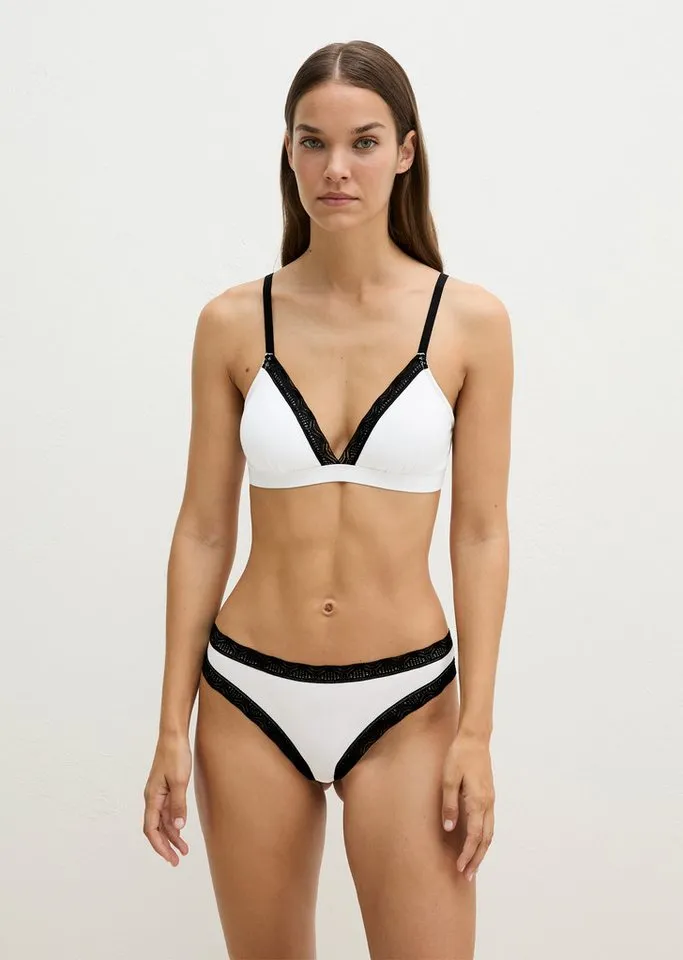 Marc O'Polo Marc O'Polo Brasilslip (3er Pack) mit zarten Spitzenabschlüssen, für Erwachsene, Schwarz|weiß, – Produktbild 2 von 4