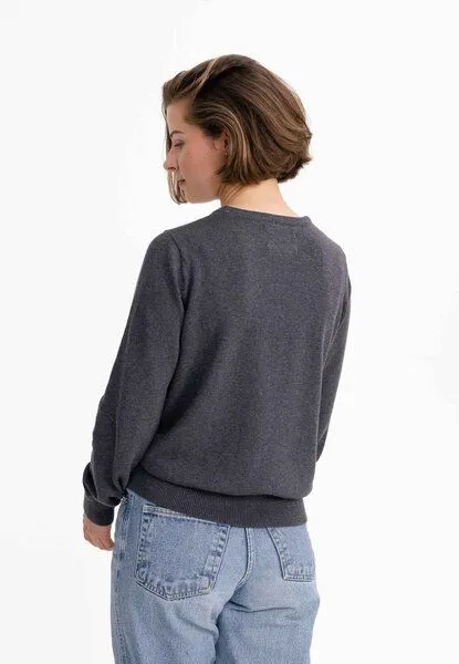 MELA MELA Feinstrick Pullover Dhana, Anthrazit melange, – Produktbild 3 von 4