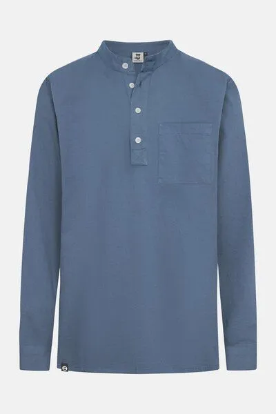 Hanseheld Hanseheld Fischerhemd GOTS Organic, Jeans blau uni, – Produktbild 1 von 4