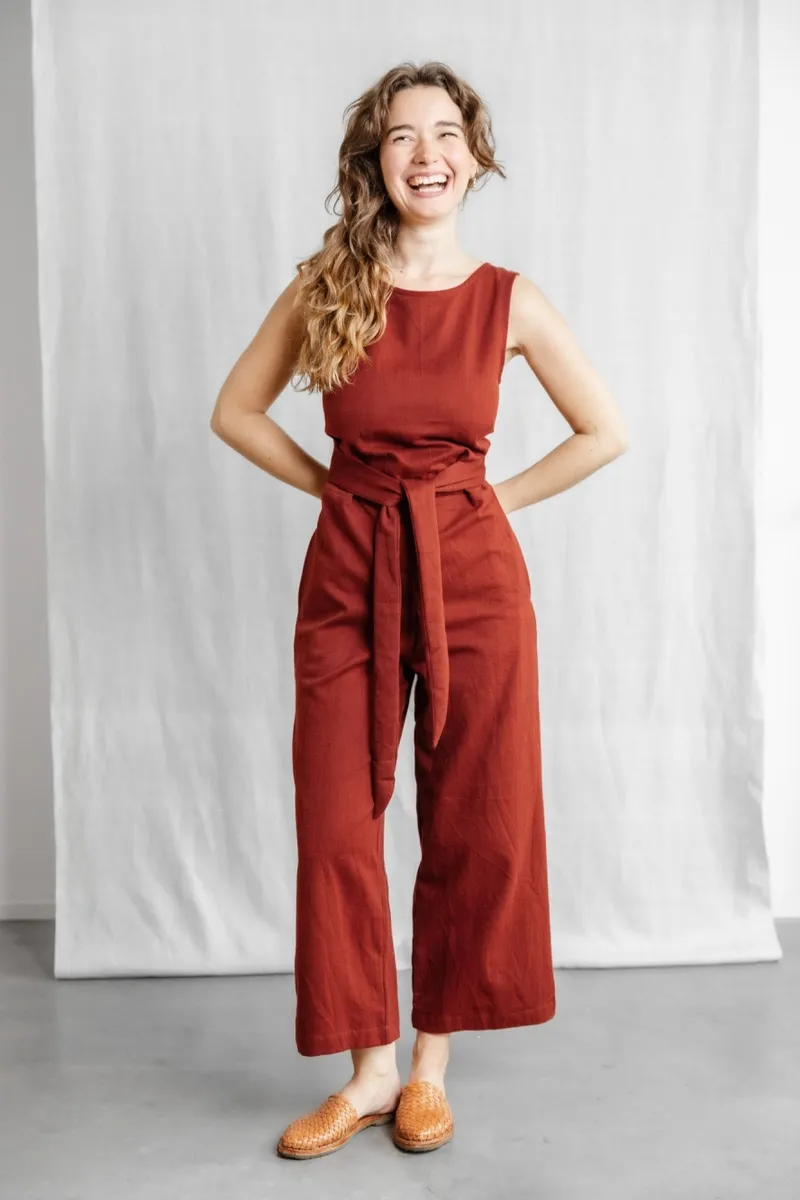 Jyoti - Fair Works Jyoti - Fair Works Damen vegan Jumpsuit Anusha Henna, Dunkelorange, – Produktbild 2 von 2
