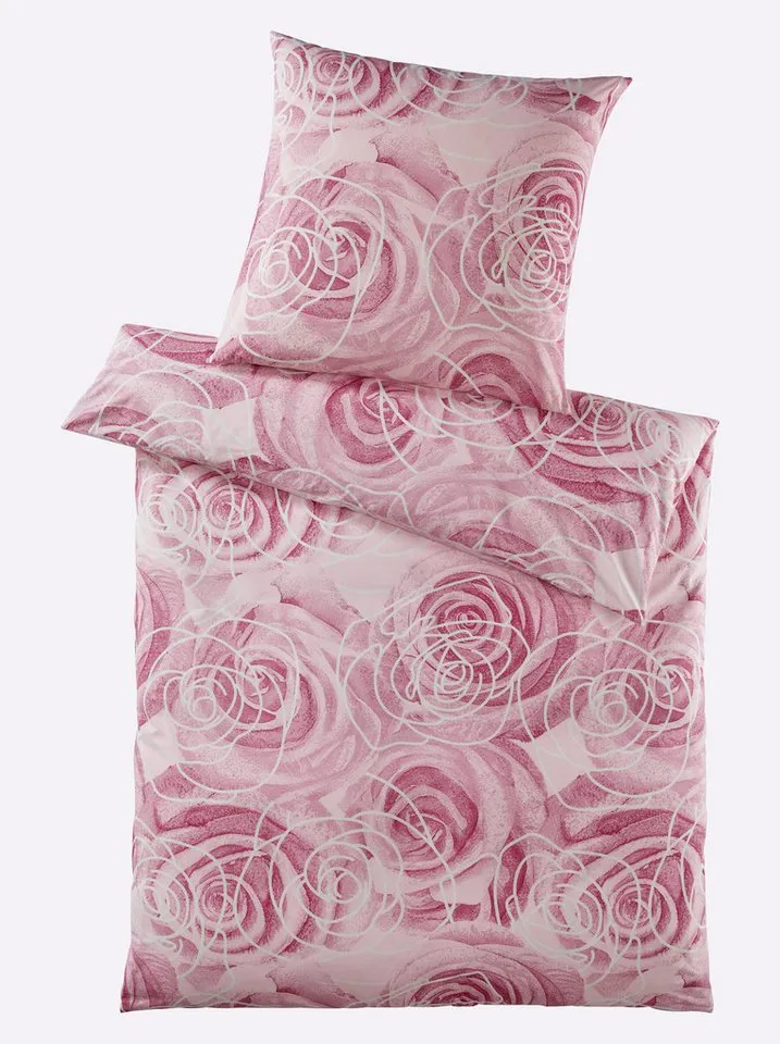 heine heine Bettwäsche Bettwäsche, Renforcé, 2 teilig, Renforcé, Rosa, – Produktbild 1 von 3