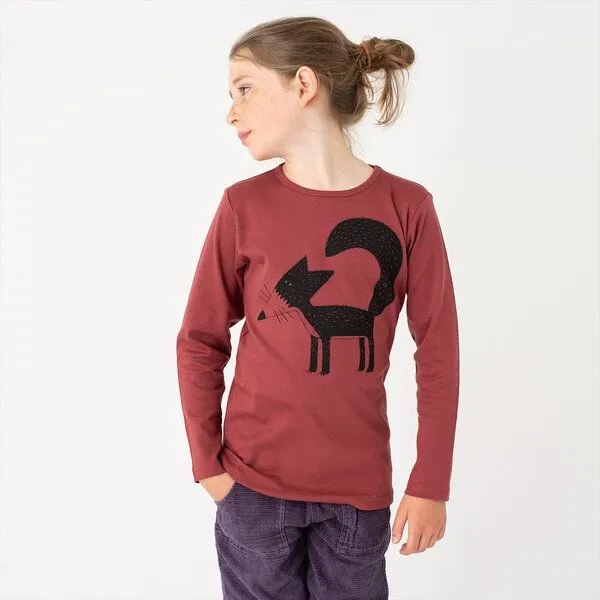 Cmig Cmig Franzi Fuchs Langarmshirt für Kinder, Apple butter (rot), – Produktbild 2 von 3