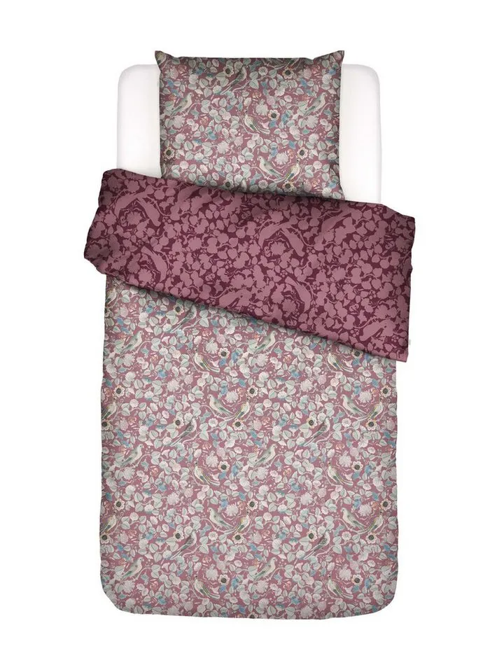 Essenza Bettwäsche Aleste, Satin, 2 teilig, mit floralem Muster, Rosa, – Produktbild 1 von 5