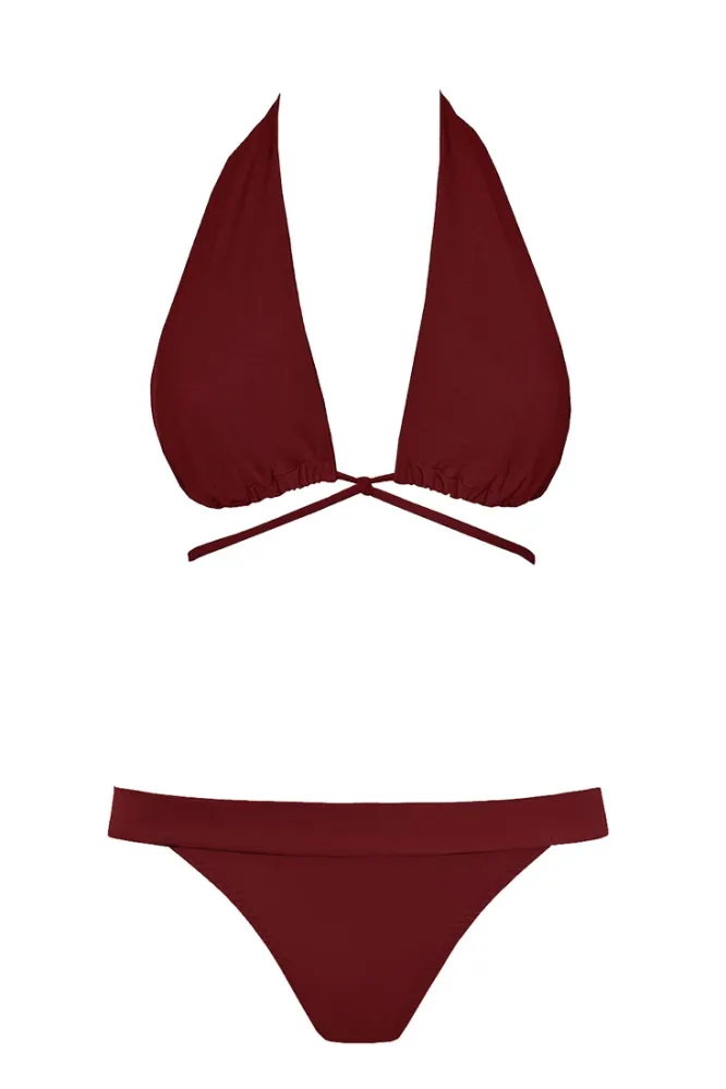 Anekdot Anekdot Damen vegan Bikini Versatile Cheeky, Dunkelrot, – Produktbild 2 von 2