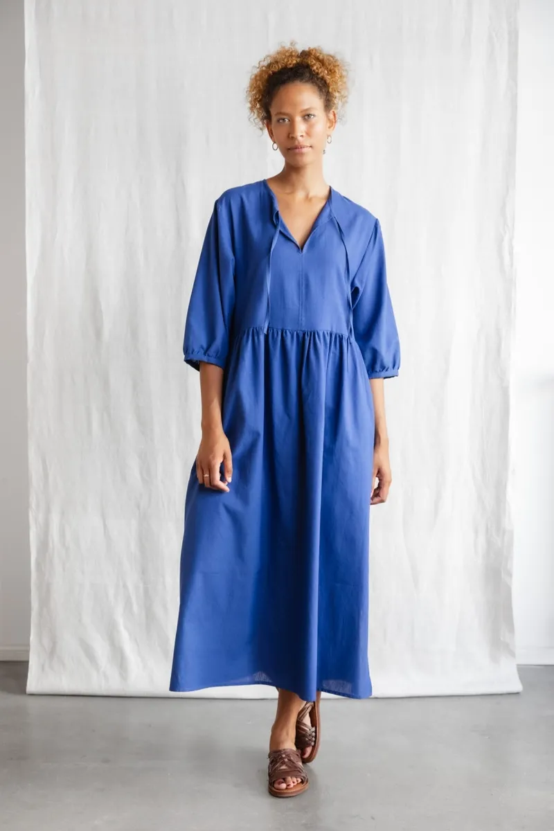 Jyoti - Fair Works Jyoti - Fair Works Damen vegan Kleid Paudali Kobaltblau, Dunkelblau, – Produktbild 2 von 2