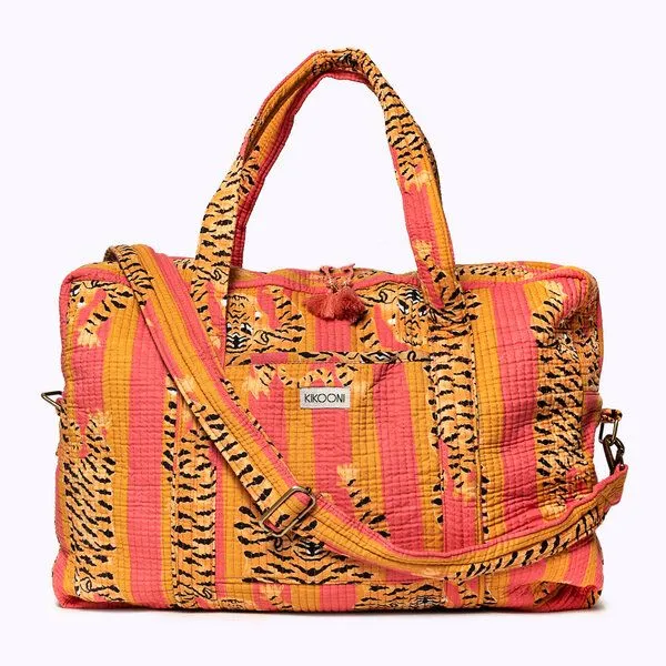 KIKOONI KIKOONI handgefertigte große Reisetasche TRAVELER BAG, Poppy tiger sunset, – Produktbild 3 von 4