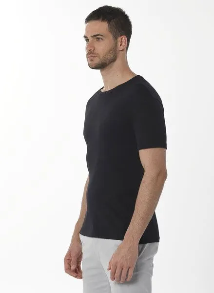 ORGANICATION ORGANICATION Geripptes T-Shirt aus Bio-Baumwolle, Schwarz(black), – Produktbild 3 von 4