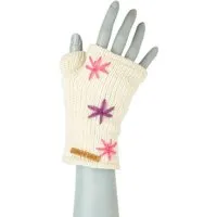 short'n'pietz short'n'pietz Handstulpen aus Schurwolle für Kinder, handgestrickt, Weiß, – Produktbild 1 von 1