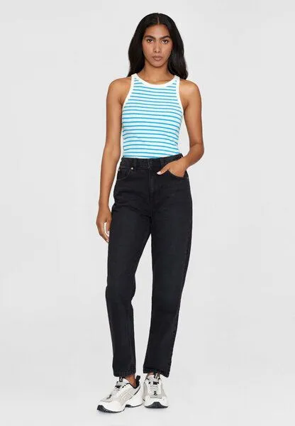 KnowledgeCotton Apparel KnowledgeCotton Apparel Tanktop - Striped racer rib top - aus Bio-Baumwolle, Blue/white, – Produktbild 4 von 4