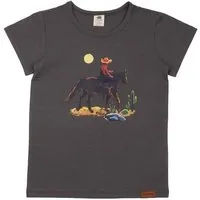 Walkiddy Kinder T-Shirt GOTS zertifiziert Bio-Baumwolle Anthrazit Cowboy-Motiv „The Cowboy“ Kurzarm weich – Walkiddy – Produktbild 1 von 1