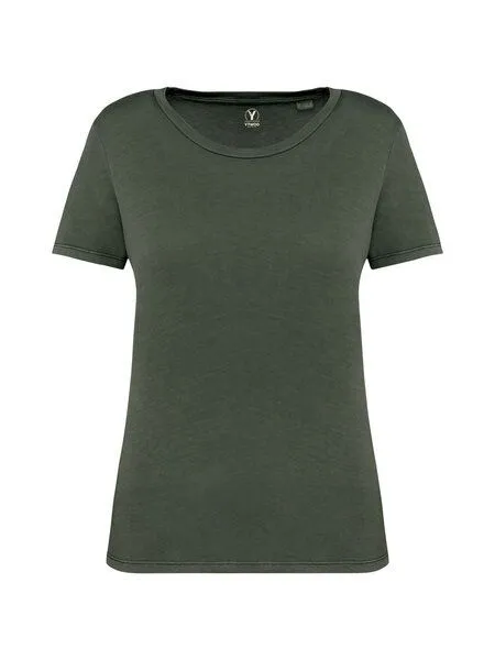 YTWOO YTWOO Ausgewaschenes Damen T-Shirt aus 100% Bio-Baumwolle, Khaki, – Produktbild 1 von 3
