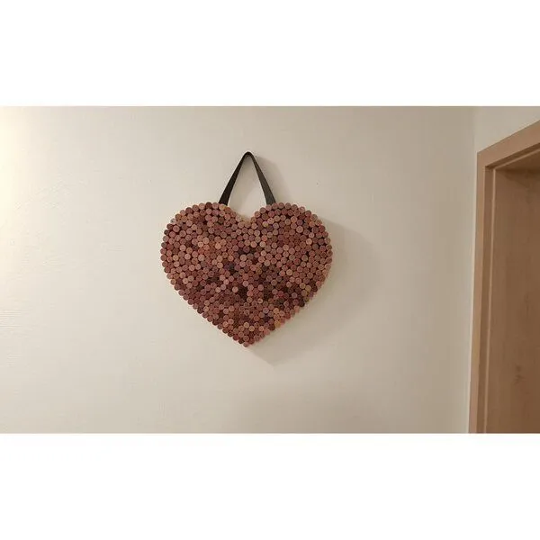 Kork-Deko Kork-Deko Pinnwand - Herz aus gebrauchten Weinkorken | 60x40cm | Wanddeko – Produktbild 3 von 6