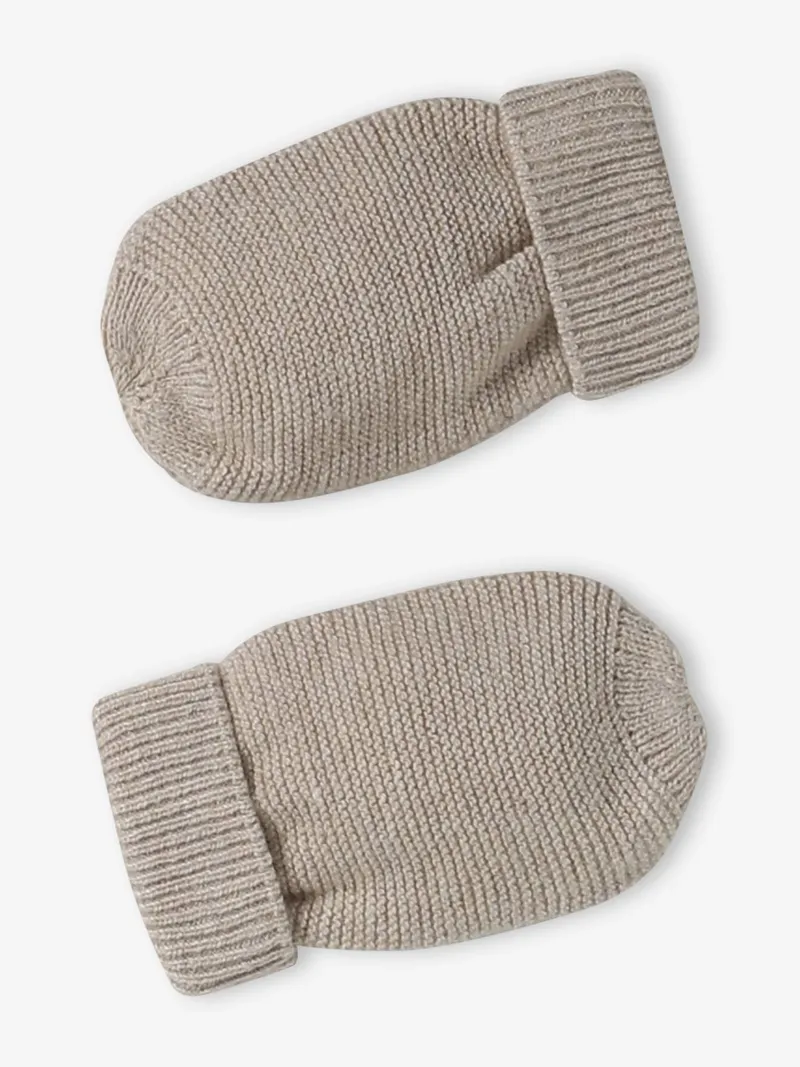 Vertbaudet Baby Set mit Mütze, Beige meliert, – Produktbild 3 von 4