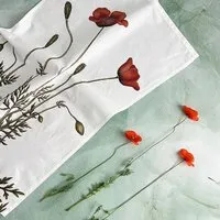 Koustrup Koustrup & Co Blumenmotiv-Geschirrtücher aus 100% Bio-Baumwolle, 48 x 70 cm, Poppy, – Produktbild 1 von 1