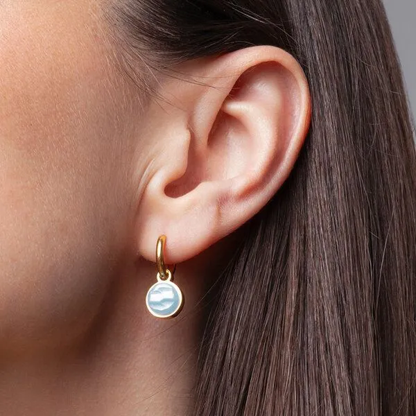 ALEXASCHA ALEXASCHA Gold Clip Creolen mit Anhänger | Mix & Match, Himmelblau, – Produktbild 3 von 4