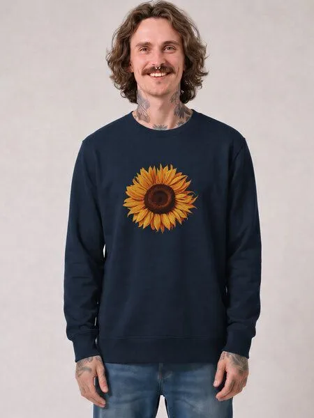 watapparel watapparel Sweatshirt Unisex Sonnenblume, French navy, – Produktbild 2 von 2