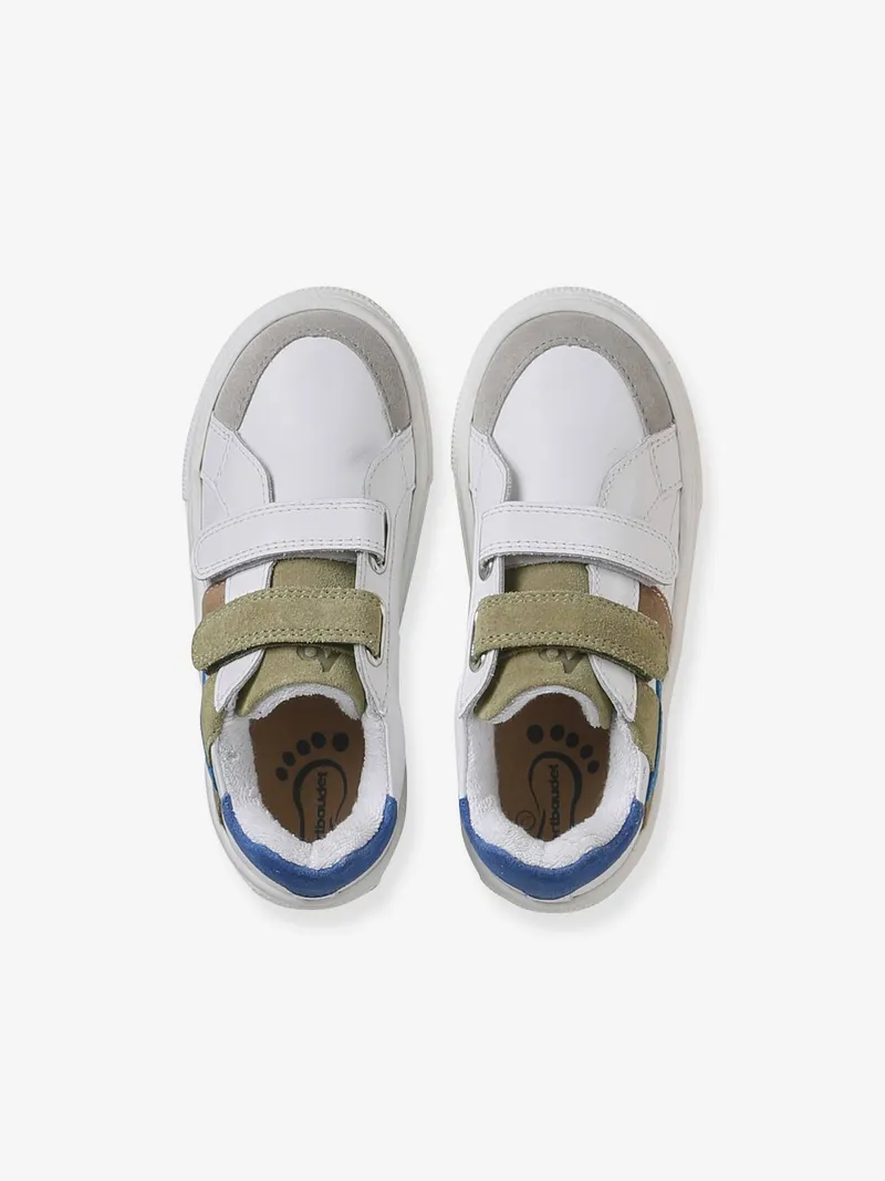 Vertbaudet Vertbaudet Kinder Leder-Sneakers mit Klettverschluss set, Set weiß, – Produktbild 4 von 4