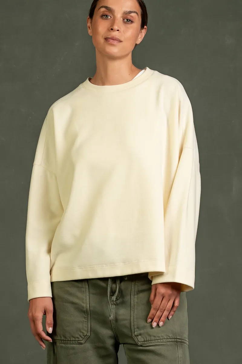 Kuyichi Kuyichi Damen vegan Langarmshirt Hadley Hellgelb, Hellgelb, – Produktbild 2 von 2
