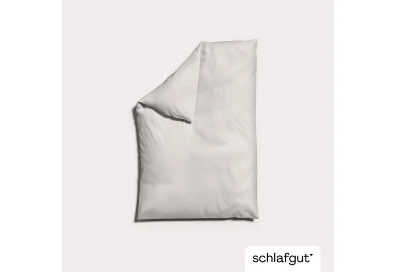 Schlafgut Schlafgut Bettbezug Premium Woven Satin, 100% Baumwolle, Fadendichte 300TC, (1 St), besonders dicht gewebt, Mix & Match: passender Kissenbezug erhältlich, Beige, – Produktbild 4 von 5