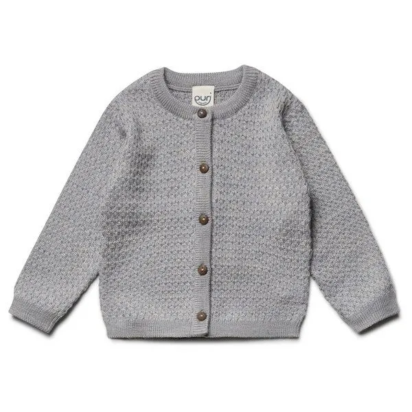 Puri Organic Puri Organic Baby Cardigan Struktur Merinowolle, Steingraumelange, – Produktbild 1 von 2