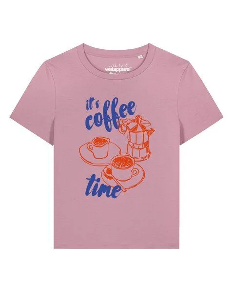 watapparel watapparel T-Shirt Frauen Its coffee time, Brown, – Produktbild 1 von 2