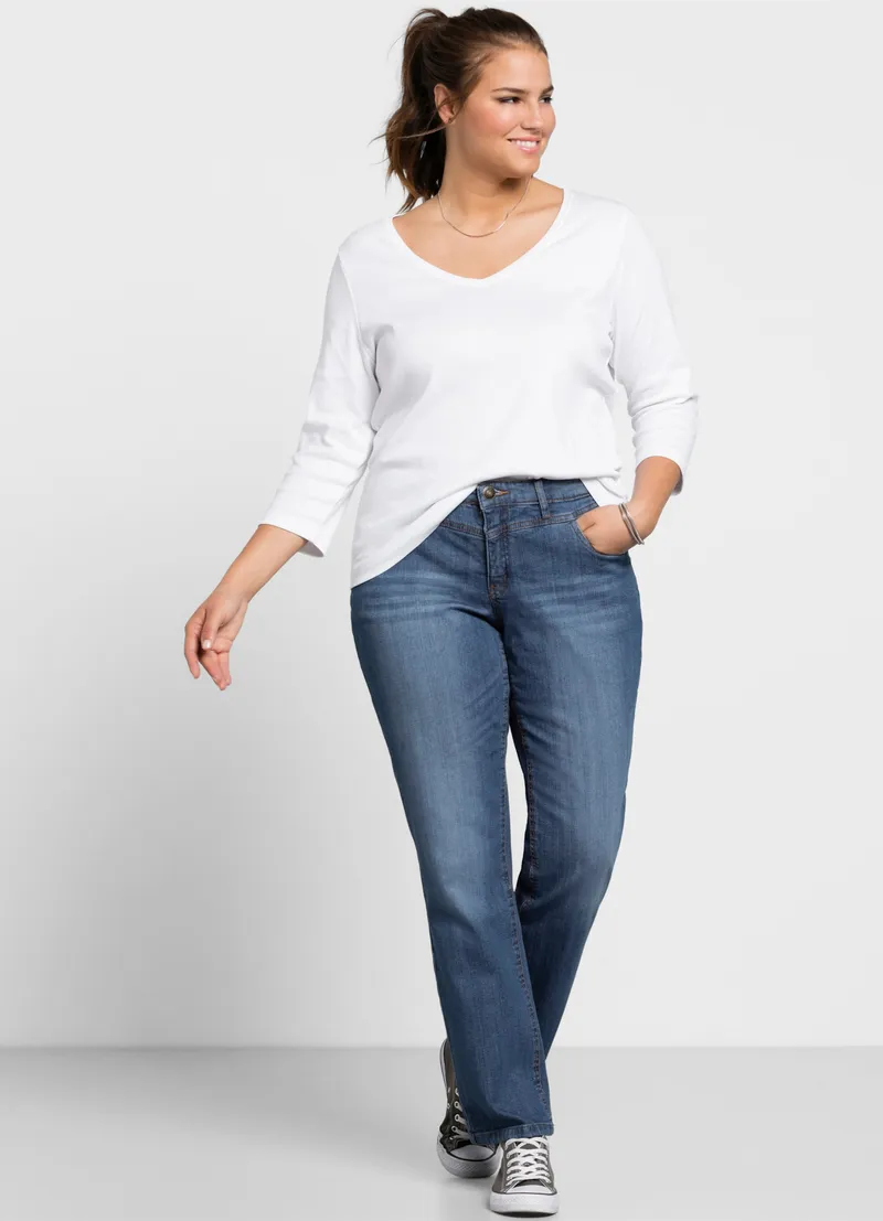 sheego Gerade Jeans blue denim, Blue denim, – Produktbild 2 von 2