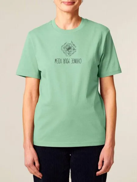 Human Family Human Family Bio Unisex Rundhals T-Shirt "Create - Change your view", Grün, – Produktbild 1 von 3