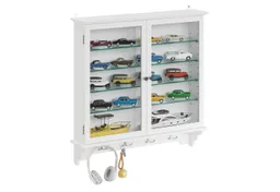 SoBuy Hängevitrine FSB114-E, Wandvitrine mit Sensor-LED-Licht, schmaler Hängeschrank (1er Set) Sammlervitrine mit 2 Glastüren, 4 verstellbaren Glasböden und 4 Haken – Produktbild 1 von 1
