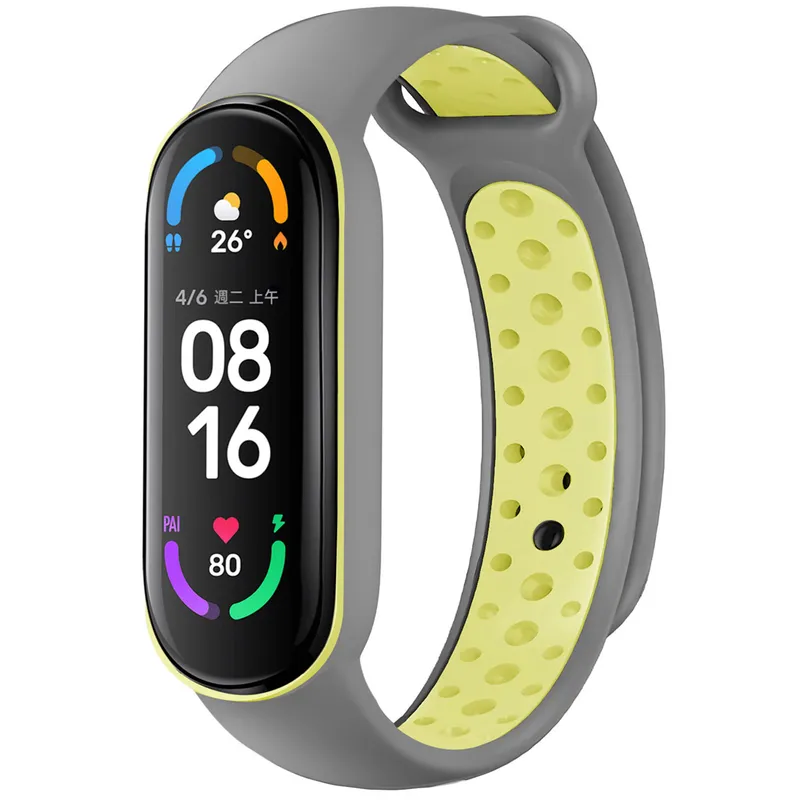 imoshion imoshion Pr2202 für Xiaomi Mi Band 5 / 6 - Grey & Lime, Grau, – Produktbild 1 von 1