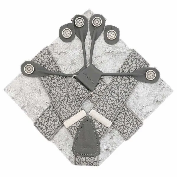 klYmp klYmp Hosenträger 'classic' jaquard floral, Silber, – Produktbild 1 von 3