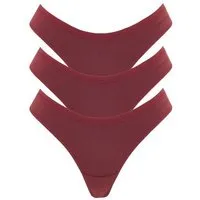ORGANICATION ORGANICATION KAVINN | Tanga aus Bio-Baumwolle und TENCEL Modal im 3er-Pack, Bordeaux, – Produktbild 1 von 1
