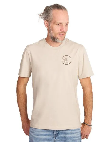 Life-Tree Life-Tree Shirt aus Biobaumwolle mit Brustmotiv für Herren "Circle" Burgundy / Ocre / Desert Dust beige, Natur, – Produktbild 1 von 5