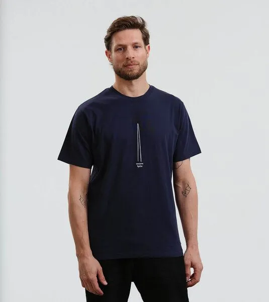 Gary Mash GARY MASH T-Shirt einsame Spitze aus Biobaumwolle, Dunkelblau, – Produktbild 3 von 4