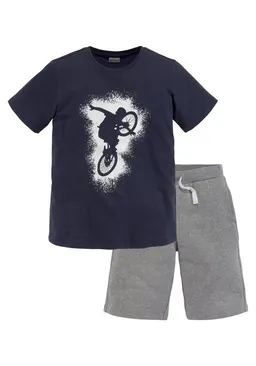KIDSWORLD Shirt & Shorts 2tlg. Set T-Shirt + Sweatshorts (Set, 2-tlg., 2) BIKER-Druck, jedes Teil einzeln tragbar – Produktbild 1 von 1