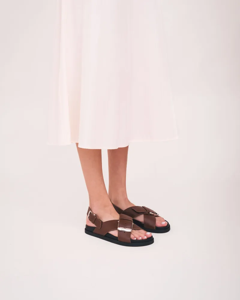 NAE NAE Damen vegan Sandalen Luna Braun, Braun, – Produktbild 1 von 2
