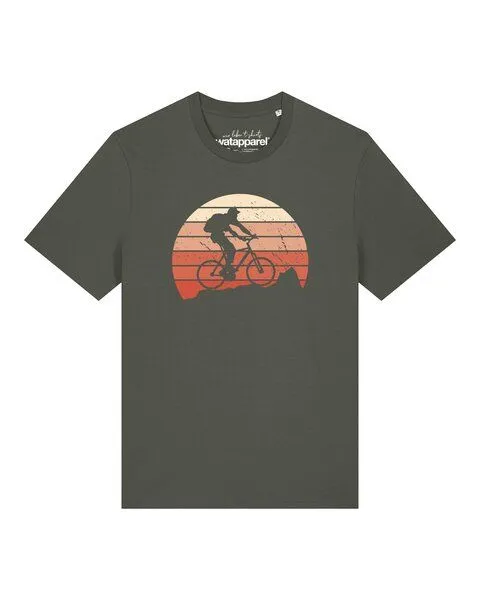 watapparel watapparel T-Shirt Unisex Mountainbike Silhouette, Khaki, – Produktbild 1 von 2