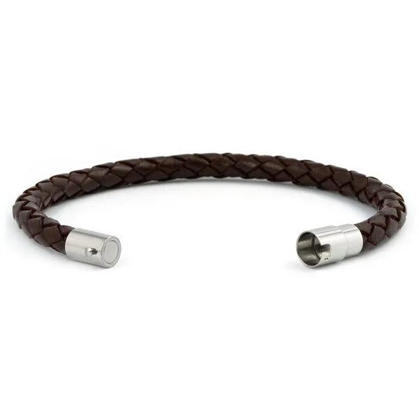 Simaru Simaru Handgeflochtene Echtlederarmband für Damen & Herren mit Magnetverschluss, Schwarz, – Produktbild 2 von 2