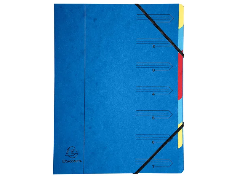 Exacompta Exacompta Ordnungsmappe mit 7 Fächern, blau DIN A4 – Produktbild 1 von 1