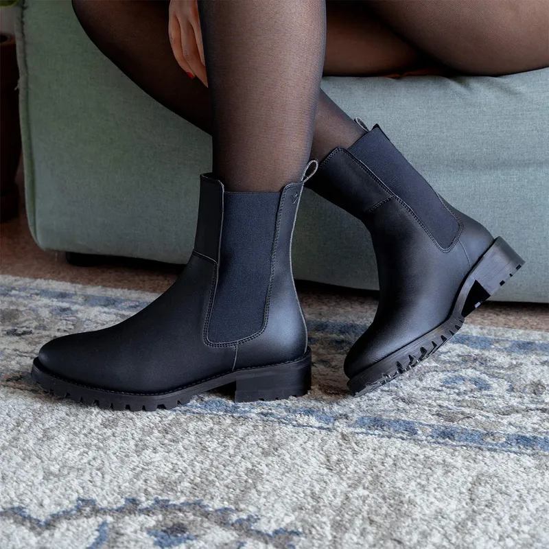 COG COG Damen vegan Chelsea Boots Themis, Schwarz, – Produktbild 2 von 2