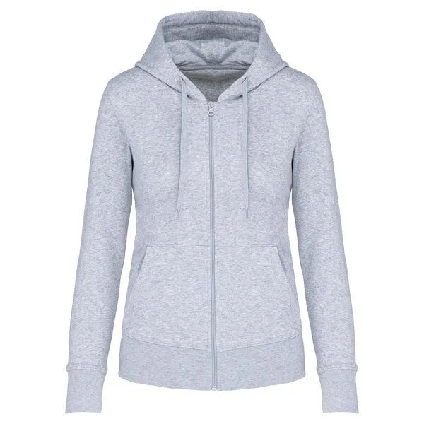 Greenspired Greenspired Umweltfreundliches Kapuzensweatshirt mit Zip für Damen 280g/m² XS-XXL, Oxford grau, – Produktbild 1 von 2