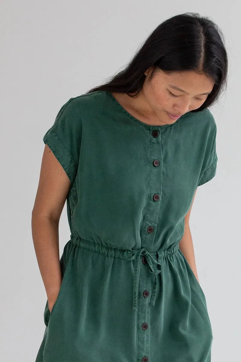TWOTHIRDS TWOTHIRDS Damen vegan Kleid Marasusa Dunkelgrün, Dunkelgrün, – Produktbild 2 von 2