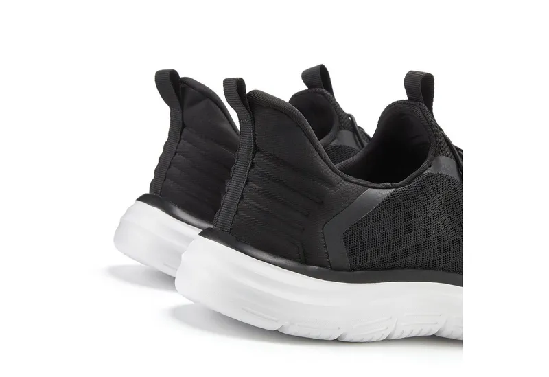 John Devin John Devin Halbschuhe, Freizeitschuhe, Turnschuh, Slip-On-Sneaker Sneaker mit elastischen Bändern für schnelles Reinschlüpfen, Unisex VEGAN, Schwarz, – Produktbild 5 von 5
