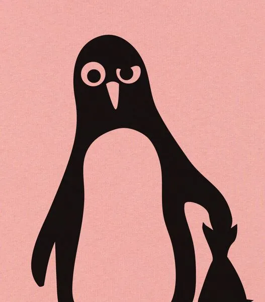 päfjes päfjes Pinguin Paul mit Fisch - Fair Wear Unisex Sweater, Rosa (canyon pink), – Produktbild 4 von 4
