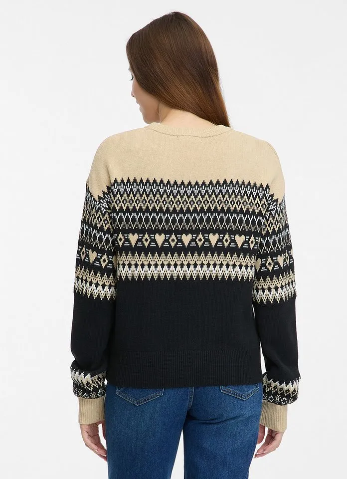 ragwear ragwear Rundhalspullover OSLANA mit Jacquard Strickmuster, Rundhals, normale Passform, Schwarz, – Produktbild 2 von 3